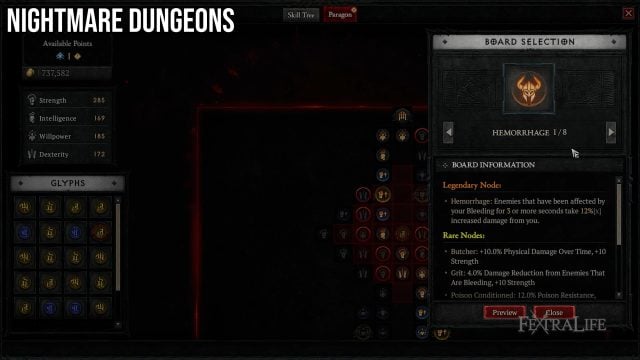 Assigning Paragon Glyphs to a Specific Paragon Board in Diablo 4
