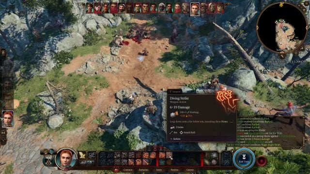 Baldur’s Gate 3 Wildheart Barbarian Build Guide - Diving Strike in Combat