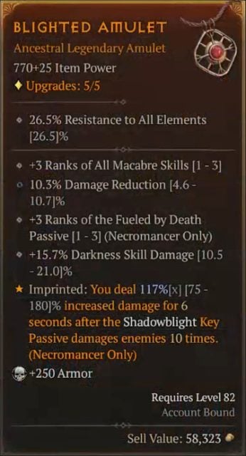 Blighted Amulet to Deal Increased Damage After Shadowblight Damages Enemies