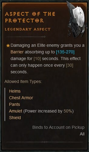 Diablo IV Build - Aspect of the Protector