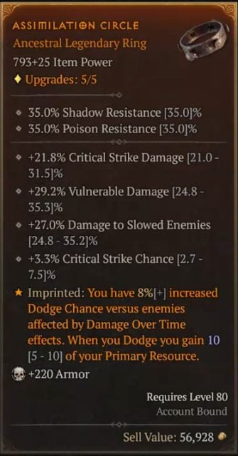 Diablo IV Necro Build - Assimilation Circle to Increase Dodge Chance