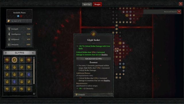 Essence Glyph for Sever to Deal Increased Critical Strike Damage