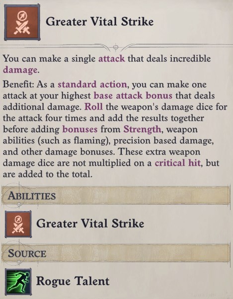 Greater Vital Strike Combat Trick Feat Delamere Pathfinder Wrath of the Righteous Build