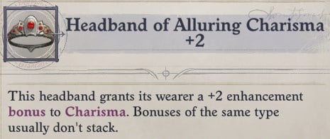 Headband of Alluring Charisma Daeran Pathfinder Wrath of the Righteous Build