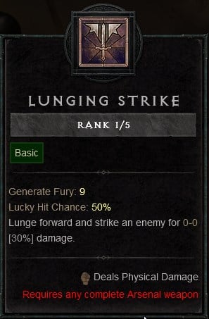 Diablo 4 Barbarian Build - Lunging Strike Basic Skill