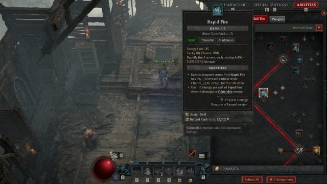 Rapid Fire Skill for the Marksman Diablo 4 Rogue Build