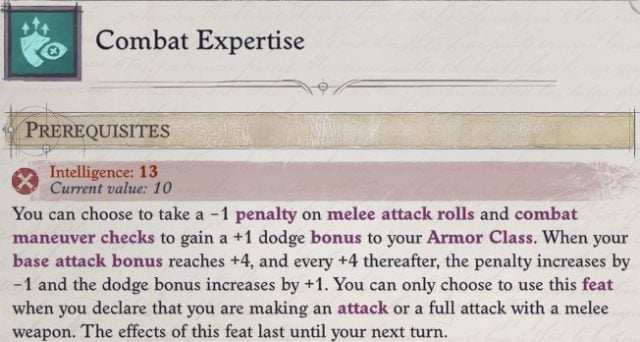 Seelah Combat Expertise Feat Pathfinder WotR