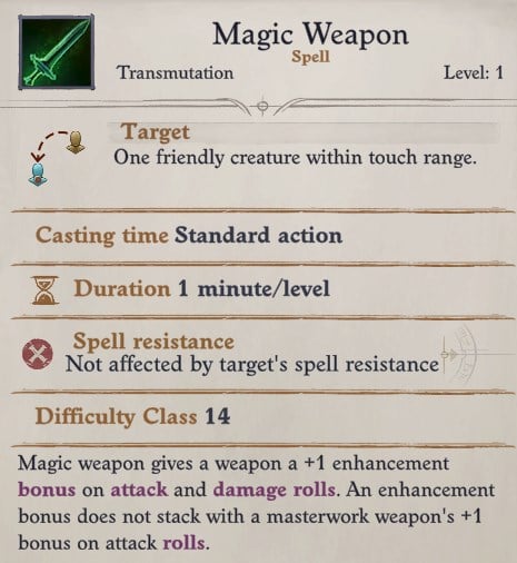 Seelah Magic Weapon Spell Pathfinder WotR