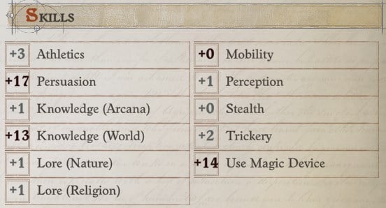 Seelah Persuasion and Use Magic Device Skills Pathfinder WotR