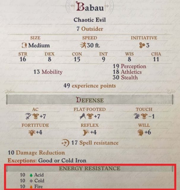 Spell Resistance of Enemies Daeran Pathfinder Wrath of the Righteous Build