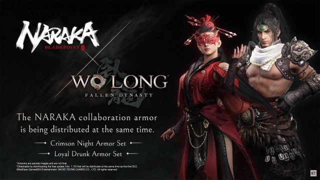 Two new armor sets are available for free with update Ver 1.10 featuring Naraka Bladepoint in Wo Long Fallen Dynasty.